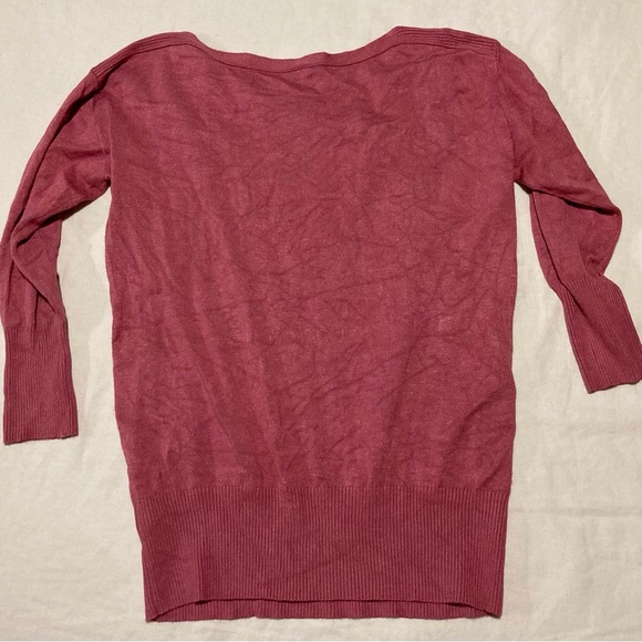 Apt. 9 Women's Cable Knit Sweater in Dusty Rose with 3/4 Sleeves - Picture 2 of 9